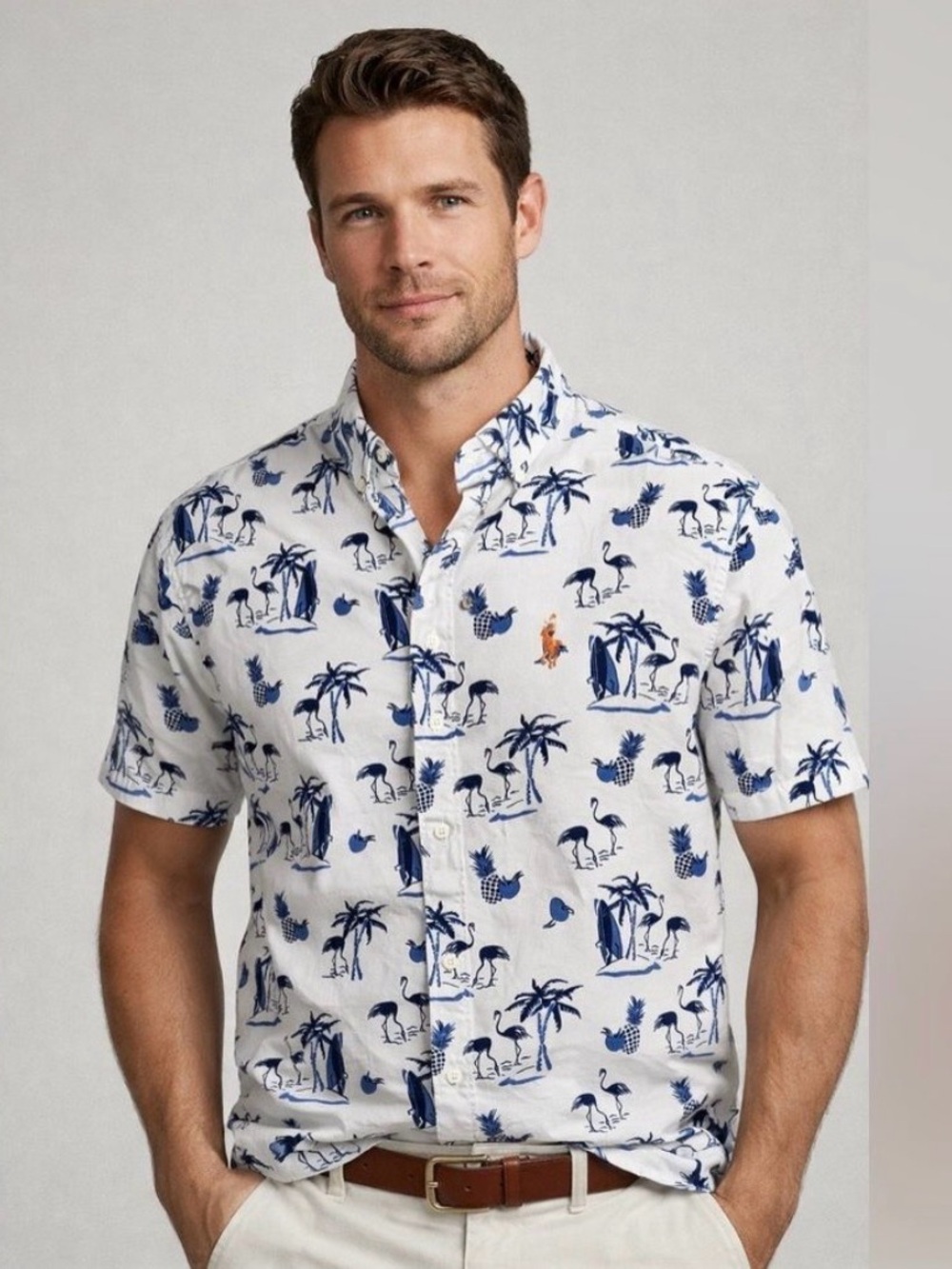 Ralph Lauren Oxford Shirt Flamingo Pineapple Palm Tree Surfboard Classic…